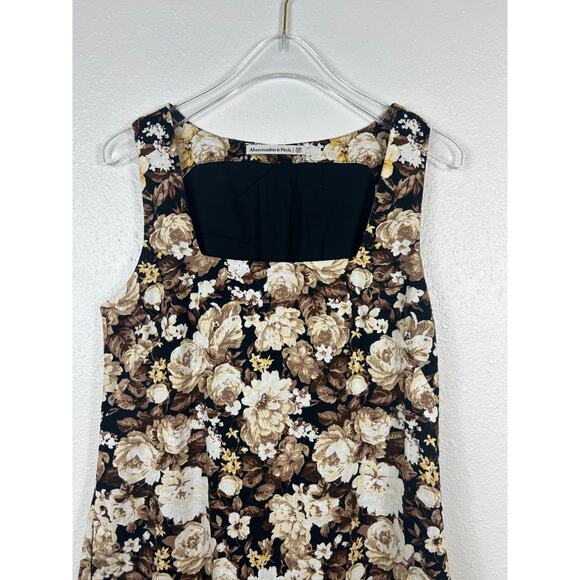 Abercrombie & Fitch Floral Linen Blend Square Neck Mini Dress Contemporary XSP - Picture 5 of 9